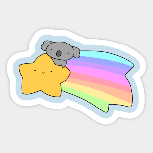 Rainbow Shooting Star Koala Sticker